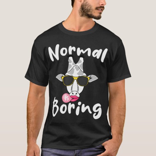 Giraffe Bubblegum Glasses Cute Animal Normal Is B T-shirt (Voorkant)