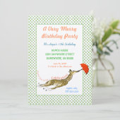 Giraffe Butterfly Birthday Party Invitation Kaart (Staand voorkant)