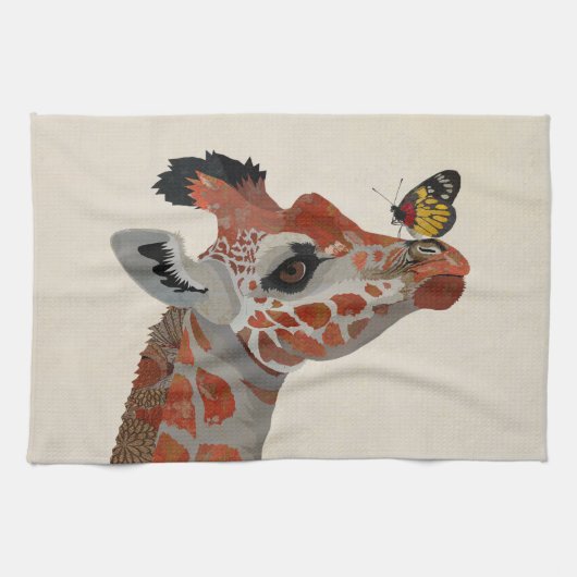 GIRAFFE & BUTTERFLY THEEDOEK (Horizontaal)