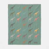 Giraffe Cadeau Deken Retro Dier Vliesdeken (Voorkant)