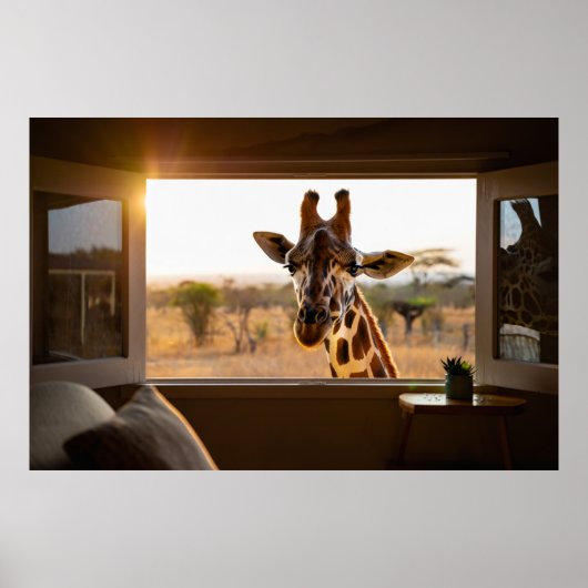 Giraffe Cadeau voor Dierenliefhebbers Poster (Voorkant)