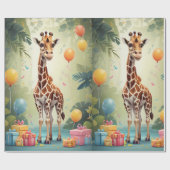 Giraffe & Cadeaus in het Oerwoud | Inpakpapier (Vlak)