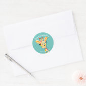 giraffe - cadeautje voor blije verjaardag van bouq ronde sticker (Envelop)