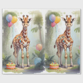 Giraffe & Cake in het Oerwoud | Inpakpapier (Vlak)