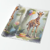 Giraffe & Cake in het Oerwoud | Inpakpapier (Uitgerold)