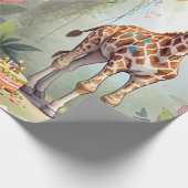 Giraffe & Cake in het Oerwoud | Inpakpapier (Hoek)