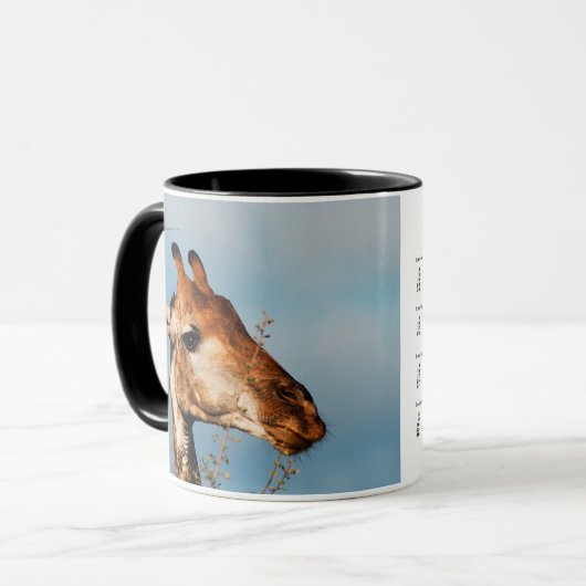 Giraffe calendars koffiemuizen en bekertjes mok (Voorkant links)