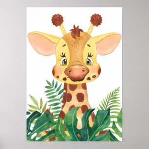 Giraffe Calf, Baby Oerwouden, Safari Animal Poster