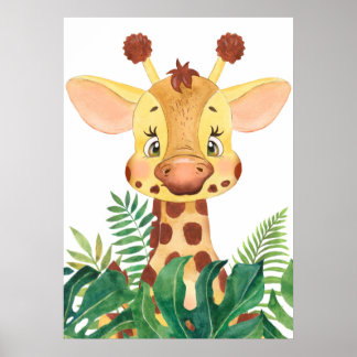 Giraffe Calf, Baby Oerwouden, Safari Animal Poster