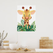 Giraffe Calf, Baby Oerwouden, Safari Animal Poster (Keuken)