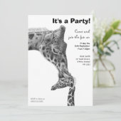 Giraffe & Calf Birthday Party Uitnodiging (Staand voorkant)