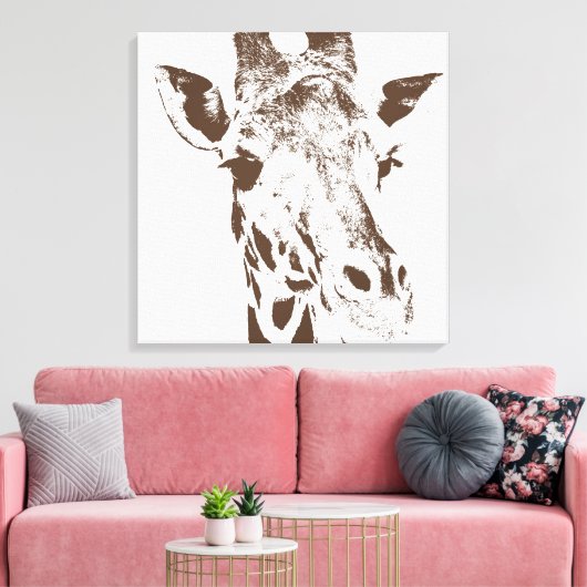 Giraffe Canvas Afdruk (Insitu (Woonkamer))