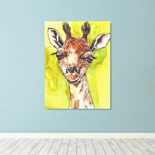 Giraffe Canvas Afdruk (Insitu (Houten vloer))