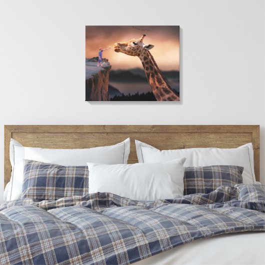 Giraffe Canvas Afdruk (Insitu (Slaapkamer))