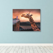 Giraffe Canvas Afdruk (Insitu (Houten vloer))