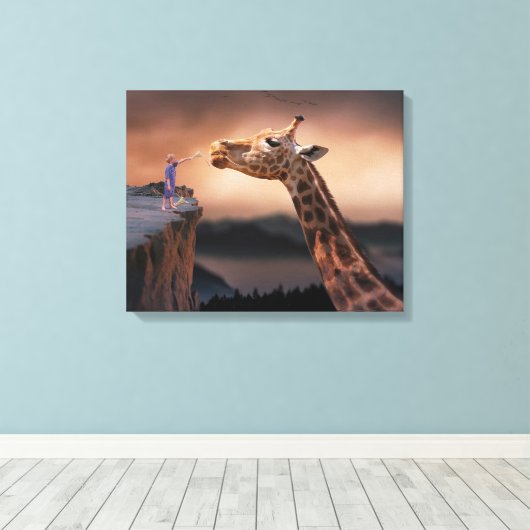 Giraffe Canvas Afdruk (Insitu (Houten vloer))