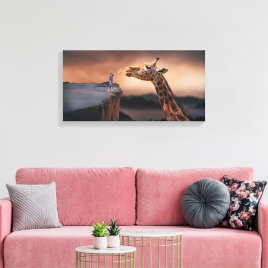 Giraffe Canvas Afdruk (Insitu (Woonkamer))