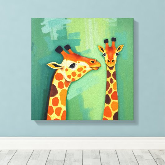 Giraffe Canvas Wall art (Insitu (Houten vloer))