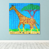 Giraffe - Canvasprint Canvas Afdruk (Insitu (Houten vloer))