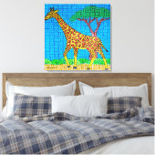 Giraffe - Canvasprint Canvas Afdruk (Insitu (Slaapkamer))