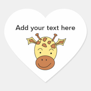 Giraffe Cartoon. Hart Sticker