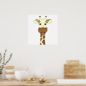 Giraffe cartoon kinder poster (Keuken)