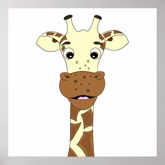 Giraffe cartoon kinder poster (Voorkant)