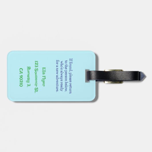  Giraffe cartoon label met offerte Bagagelabel (Achterkant horizontaal)