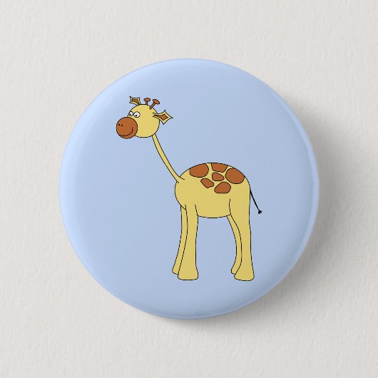 Giraffe Cartoon. Ronde Button 5,7 Cm (Voorkant)