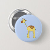 Giraffe Cartoon. Ronde Button 5,7 Cm (Voorkant /achterkant)