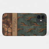 Giraffe Chic Script Naam Stijlvol Trendy Safari Case-Mate iPhone Case (Achterkant (horizontaal))