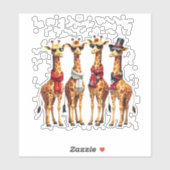 Giraffe Christmas Chic Oversized T-Shirt Sticker (Vel)