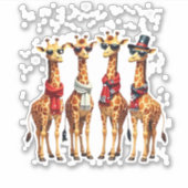 Giraffe Christmas Chic Oversized T-Shirt Sticker (Voorkant)
