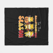 Giraffe Christmas Halloween Tis The Hallothanksmas Fleece Deken (Voorkant (Horizontaal))