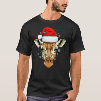 Giraffe Christmas Santa Hat Xmas Gift Classic T-Sh T-shirt