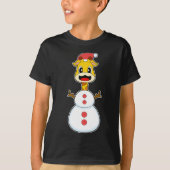 Giraffe Christmas Snowman T-shirt (Voorkant)