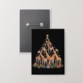 Giraffe Christmas Tree Santa African Wildlife Farm Button (Voorkant / Achterkant)