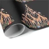 Giraffe Christmas Tree Santa African Wildlife Farm Cadeaupapier (Rol Hoek)