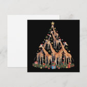 Giraffe Christmas Tree Santa African Wildlife Farm Feestdagenkaart (Voorkant / Achterkant)