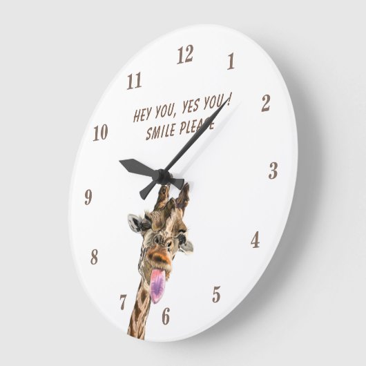 Giraffe Clock Funny Gift - Custom Text Grote Klok (Hoek)