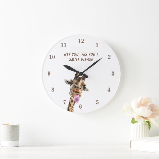Giraffe Clock Funny Gift - Custom Text Grote Klok (Huis)