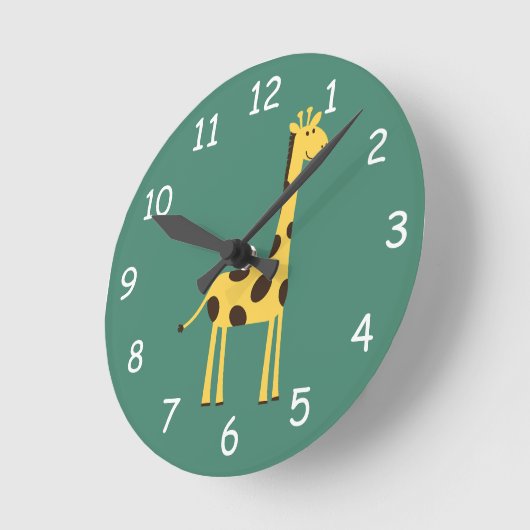 Giraffe Clock Ronde Klok (Hoek)
