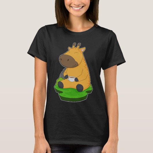 Giraffe Coffee Cup T-shirt (Voorkant)