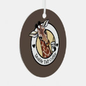 Giraffe Coffee Lover KiniArt™️ Metalen Ornament (Voorkant Rechts)