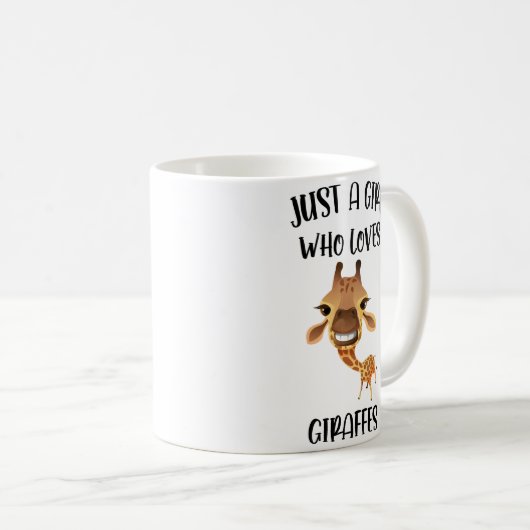 Giraffe Coffee Mok, gewoon een meisje dat van Gira Koffiemok (Voorkant rechts)
