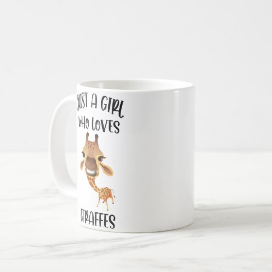 Giraffe Coffee Mok, gewoon een meisje dat van Gira Koffiemok (Voorkant links)