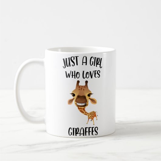 Giraffe Coffee Mok, gewoon een meisje dat van Gira Koffiemok (Links)