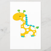 GIRAFFE COLORFUL ABC BABY SHOWER GAME KAART (Achterkant)