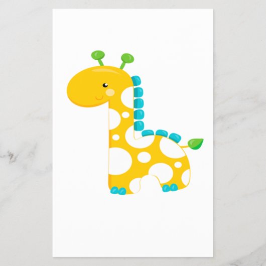 GIRAFFE COLORFUL ABC BABY SHOWER GAME KAART (Achterkant)