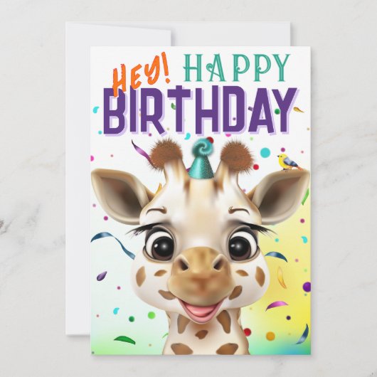 Giraffe Confetti Birthday (Voorkant)
